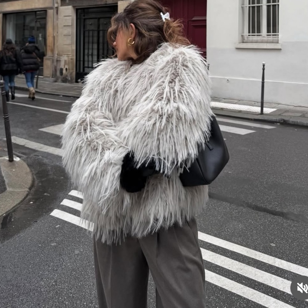 Zara ZW Collection Faux Fur Coat